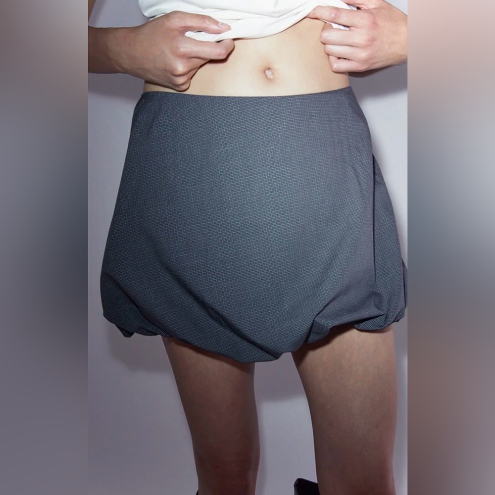 Paloma Wool grey check bubble skirt